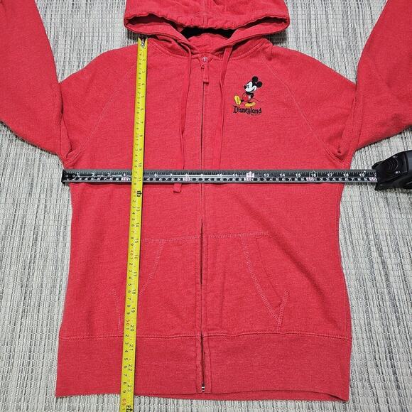 Disney Parks Womens Size S Red Mickey Mouse Embroidered Full Zip Hoodie Sweater - Picture 5 of 13